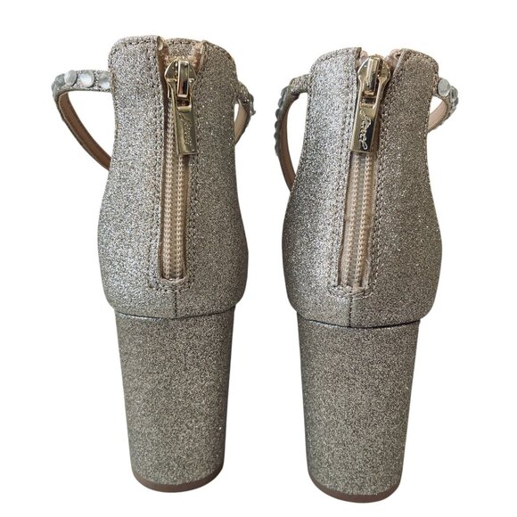 Jewel By Badgley Mischka Owen Glitter Heels Rhinestone Wedding Glam Shoe Size 6 - Picture 11 of 15